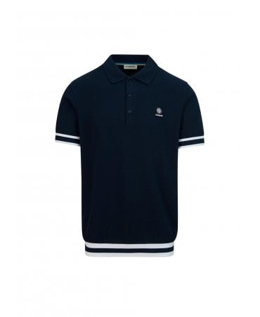 NAVY STRIPED HEM POLO
