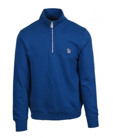 Paul Smith Reg Fit Half Zip Sweatshirt Blue 