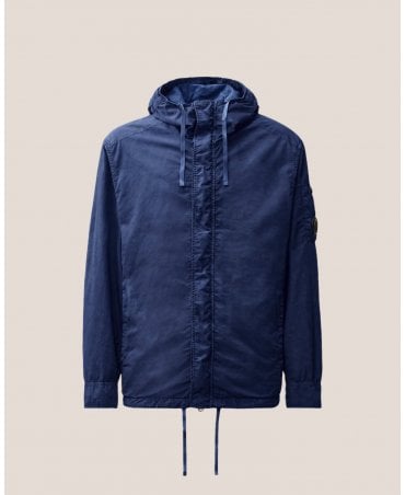 PEACOAT BLUE T-ST NYLON LENS HOODED OVERSHIRT