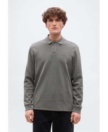 PETEMPESTOLONG OPEN GREEN LONG SLEEVE POLO