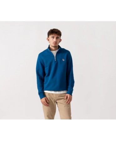 PS Mens Reg Fit Half Zip Zebra Logo Top 