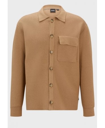 Relaxed-fit knitted overshirt in cotton