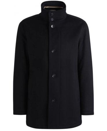 Relaxed-fit short coat in wool and cashmere