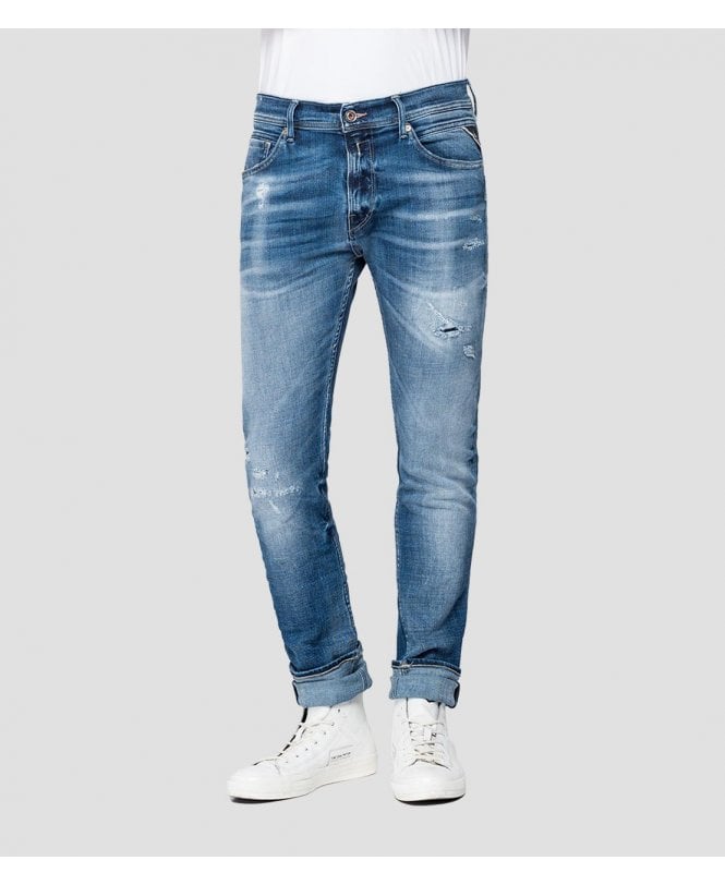 Jeans Donna Replay Carlida WA660U – Denim Blu, Taglio Cropped Flare, Nuovo Con Etichette