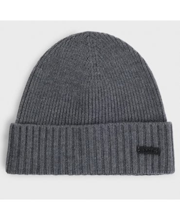 Ribbed beanie hat in virgin wool
