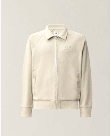 SILVER BIRCH DIAGONAL RAISED FLEECE POLO ZIP SWEATSHIRT