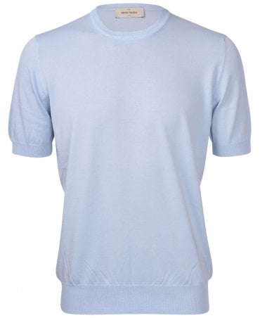 SKY BLUE KNITTED TEE