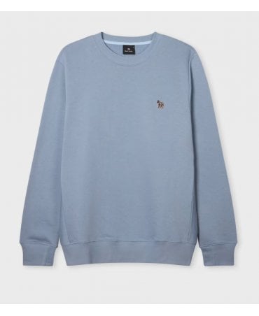 Sky Blue Organic Cotton 'Zebra' Badge Sweatshirt