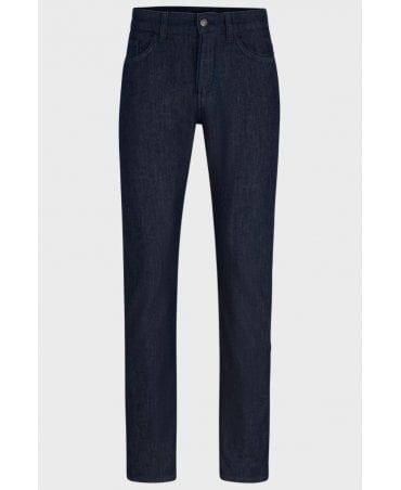 Slim-fit jeans in blue mechanical-stretch denim