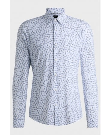 Slim-fit shirt in floral-print performance-stretch jersey