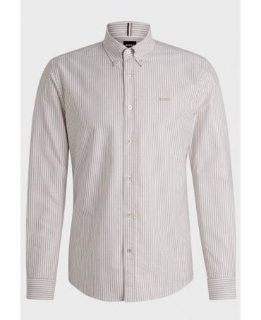 Slim-fit shirt in striped Oxford cotton