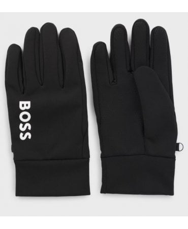 Touchscreen-friendly running gloves with printed logos