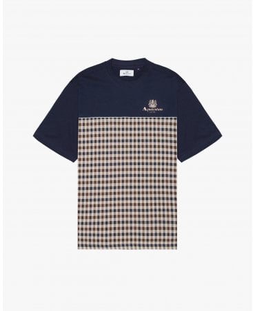 TS013 NAVY CHECK TEE