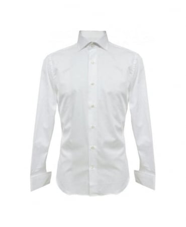 White B115 Slim Fit Double Cuff Shirt