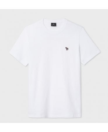 White Cotton Zebra Logo T-Shirt