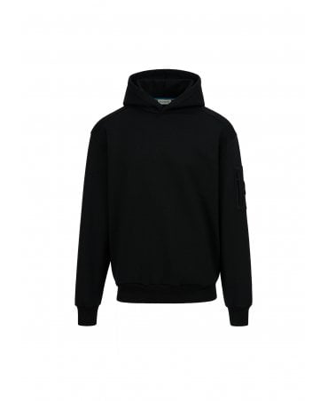 ZIP POCKET BLACK HOODY