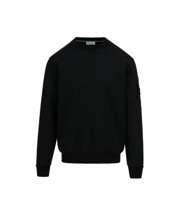 ZIP POCKET BLACK SWEATSHIRT
